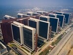 The Surat Diamond Bourse building in Surat. The Surat Diamond Bourse building in Surat.