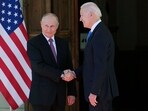 Russian President Vladimir Putin (left) and US President Joe Biden.