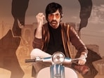 Mr Bachchan first look poster features Ravi Teja in a different avatar. 