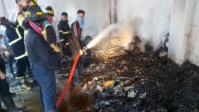 A fire incident was reported at a sparkling candle manufacturing unit located in Jyotiba Nagar at Talawade on December 8 during which six people died on the spot and ten others suffered severe burn injuries and were admitted to Sassoon. (HT File)