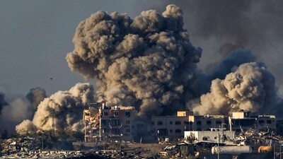 Israel-Hamas War: Smoke rises following an Israeli bombardment in the Gaza Strip, as seen from southern Israel. (AP) Israel-Hamas War: Smoke rises following an Israeli bombardment in the Gaza Strip, as seen from southern Israel. (AP)