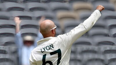Australia's Nathan Lyon celebrates after taking the wicket of Pakistan's Imam-ul-Haq (AFP) Australia's Nathan Lyon celebrates after taking the wicket of Pakistan's Imam-ul-Haq (AFP)