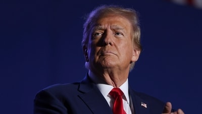 Former President Donald Trump speaks at a campaign rally, Saturday, Dec. 16, 2023, in Durham, N.H. (AP Photo/Reba Saldanha) (AP) Former President Donald Trump speaks at a campaign rally, Saturday, Dec. 16, 2023, in Durham, N.H. (AP Photo/Reba Saldanha) (AP)