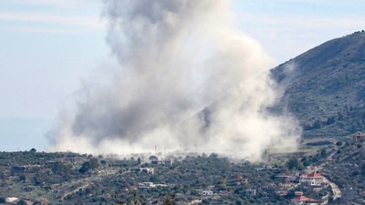 Israel-Hamas War: A picture taken from the outskirts of south Lebanon's village of Aitaroun shows smoke billowing after a raid carried out by Israeli warplanes. (AFP)