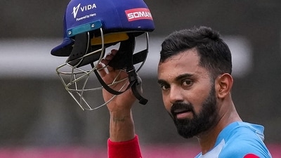 Lucknow Super Giants captain KL Rahul during a practice session. (PTI)
