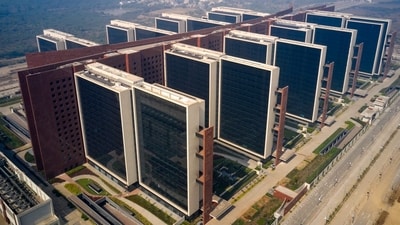 The Surat Diamond Bourse building in Surat. (PTI) The Surat Diamond Bourse building in Surat. (PTI)