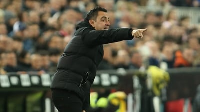 Barcelona's head coach Xavi Hernandez gestures during the La Liga match against Valencia. (AP) Barcelona's head coach Xavi Hernandez gestures during the La Liga match against Valencia. (AP)