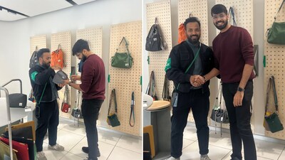 The image shows a LinkedIn user with a salesperson who convinced him to buy products worth ₹20,000. (LinkedIn/@Pranay Loya) The image shows a LinkedIn user with a salesperson who convinced him to buy products worth ₹20,000. (LinkedIn/@Pranay Loya)