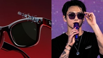 Ray Ban meta glasses (The two pictures are unrelated; they are only used for reference.) (Ray Ban official website, Bighit Music) Ray Ban meta glasses (The two pictures are unrelated; they are only used for reference.) (Ray Ban official website, Bighit Music)