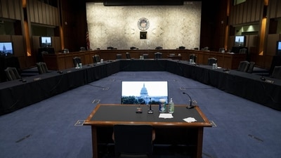 US Senate hearing room representational image US Senate hearing room representational image