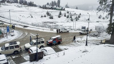 Due to light snowfall in the Kashmir mountains, including the Gulmarg ski resort, the Mughal Road was closed for traffic on Saturday. This closure followed the impact of a weak western disturbance in the region, as reported by officials. (ANI) Due to light snowfall in the Kashmir mountains, including the Gulmarg ski resort, the Mughal Road was closed for traffic on Saturday. This closure followed the impact of a weak western disturbance in the region, as reported by officials. (ANI)