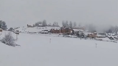 The upper regions of Kashmir witnessed recent snowfall, while the plains were subjected to rainfall on Saturday. A weak western disturbance affected Jammu and Kashmir on Saturday afternoon, resulting in light to moderate snowfall in some higher areas of the valley. (ANI) The upper regions of Kashmir witnessed recent snowfall, while the plains were subjected to rainfall on Saturday. A weak western disturbance affected Jammu and Kashmir on Saturday afternoon, resulting in light to moderate snowfall in some higher areas of the valley. (ANI)
