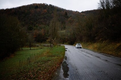 A view shows the D16 road where Alex Batty, an adolescent from Britain, who disappeared six years ago in Spain was picked up by a delivery driver in Chalabre, France on December 15. (Reuters)