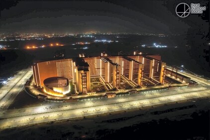 The Surat Diamond Bourse building, in Surat. Prime Minister Narendra Modi inaugurated the building on Sunday. (PTI) The Surat Diamond Bourse building, in Surat. Prime Minister Narendra Modi inaugurated the building on Sunday. (PTI)