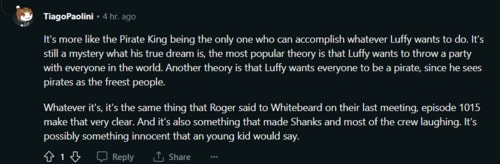 Redditors discuss Luffy's dream Redditors discuss Luffy's dream