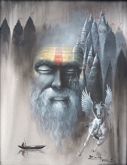 One of the artworks on display at the solo exhibition by artist Roop Chand. One of the artworks on display at the solo exhibition by artist Roop Chand.