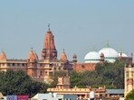 A view of the Krishna Janmasthan Temple Complex and Shahi Eidgah Mosque, in Mathura. (ANI)