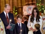 Prince William, Prince of Wales, Prince George of Wales and Catherine, Princess of Wales.