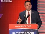 The Republican Party of Florida suspended Christian Ziegler and demanded his resignation during an emergency meeting Sunday, Dec. 17, adding to calls by Gov. Ron DeSantis and other top officials for him to step down as police investigate a rape accusation against him. (AP Photo/Phelan M. Ebenhack) The Republican Party of Florida suspended Christian Ziegler and demanded his resignation during an emergency meeting Sunday, Dec. 17, adding to calls by Gov. Ron DeSantis and other top officials for him to step down as police investigate a rape accusation against him. (AP Photo/Phelan M. Ebenhack)