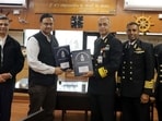 The MoU was signed by Rear Admiral K Srinivas, Asst Chief of Materiel (Dockyard & Refits) and Prof S Ganesh, Director, IIT Kanpur. The MoU was signed by Rear Admiral K Srinivas, Asst Chief of Materiel (Dockyard & Refits) and Prof S Ganesh, Director, IIT Kanpur.