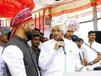 Nationalist Congress Party (NCP) chief Sharad Pawar speaks during a 'Saheb Kesari Bullock Cart Race' organised at Kelgaon-Charholi (Khurd) on Sunday.