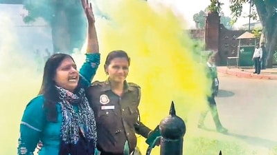 Neelam Azad, one of the accused of Parliament security breach, used to attend protest rallies. (HT_PRINT) Neelam Azad, one of the accused of Parliament security breach, used to attend protest rallies. (HT_PRINT)
