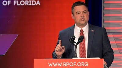 The Republican Party of Florida suspended Christian Ziegler and demanded his resignation during an emergency meeting Sunday, Dec. 17, adding to calls by Gov. Ron DeSantis and other top officials for him to step down as police investigate a rape accusation against him. (AP Photo/Phelan M. Ebenhack) (AP) The Republican Party of Florida suspended Christian Ziegler and demanded his resignation during an emergency meeting Sunday, Dec. 17, adding to calls by Gov. Ron DeSantis and other top officials for him to step down as police investigate a rape accusation against him. (AP Photo/Phelan M. Ebenhack) (AP)