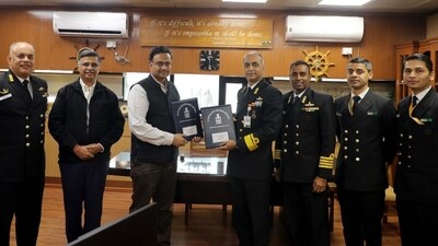 The MoU was signed by Rear Admiral K Srinivas, Asst Chief of Materiel (Dockyard & Refits) and Prof S Ganesh, Director, IIT Kanpur. (Handout) The MoU was signed by Rear Admiral K Srinivas, Asst Chief of Materiel (Dockyard & Refits) and Prof S Ganesh, Director, IIT Kanpur. (Handout)