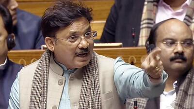 Minister of state for communications Devusinh Jesingbhai Chauhan speaks in the Lok Sabha on Monday. (ANI) Minister of state for communications Devusinh Jesingbhai Chauhan speaks in the Lok Sabha on Monday. (ANI)