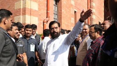 Nagpur:18December2023 Maharashtra Chief Minister Eknath Shinde arrives to attend during the Winter Session of Maharashtra State Assembly, at Vidhan Bhawan, in Nagpur, Monday Dec 18, 2023 Photo by Sunny Shende Nagpur:18December2023 Maharashtra Chief Minister Eknath Shinde arrives to attend during the Winter Session of Maharashtra State Assembly, at Vidhan Bhawan, in Nagpur, Monday Dec 18, 2023 Photo by Sunny Shende