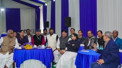 West Bengal chief minister and TMC chief Mamata Banerjee during a meeting with party MPs in New Delhi. (PTI) West Bengal chief minister and TMC chief Mamata Banerjee during a meeting with party MPs in New Delhi. (PTI)
