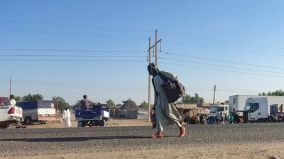 A shot from Sudan where it is show displaced people fleeing. (AFP)