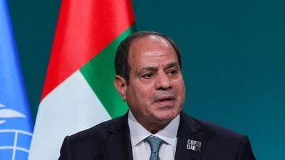 Egypt's president Abdel Fattah Al Sisi speaks. (AFP)