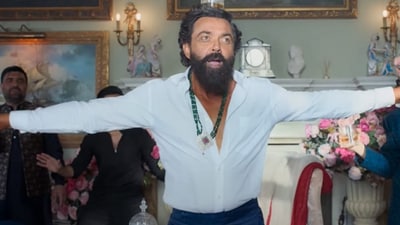 Bobby Deol in a still from Animal song Jamal Kudu. Bobby Deol in a still from Animal song Jamal Kudu.