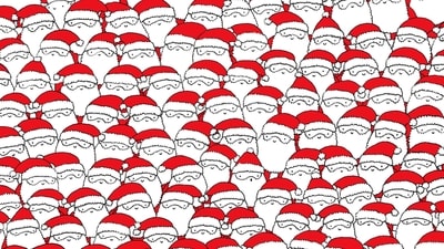 Christmas Brain Teaser: Spot a sheep among Santas (Facebook/@thedudolf) Christmas Brain Teaser: Spot a sheep among Santas (Facebook/@thedudolf)