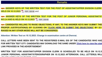 ISRO 2023 answer key released for Assistant, Stenographer and other posts ISRO 2023 answer key released for Assistant, Stenographer and other posts