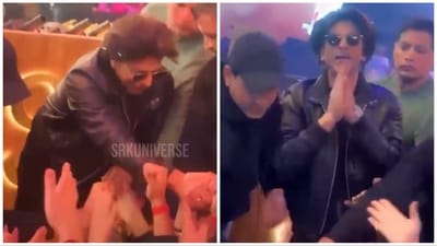 Shah Rukh Khan greeting his fans in Dubai. Shah Rukh Khan greeting his fans in Dubai.