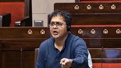 TMC MP Saket Gokhale speaks in the Rajya Sabha during the Winter session of Parliament, in New Delhi. (PTI) TMC MP Saket Gokhale speaks in the Rajya Sabha during the Winter session of Parliament, in New Delhi. (PTI)