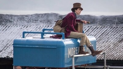 Timothée Chalamet in a still from Wonka. Timothée Chalamet in a still from Wonka.