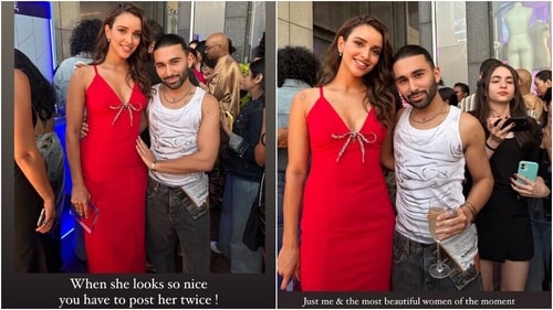 Orry and Tripti Dimri hang out an event. (Instagram) Orry and Tripti Dimri hang out an event. (Instagram)