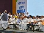 Opposition's Indian National Developmental Inclusive Alliance (INDIA) leaders during a press conference after the bloc leaders meeting, in Mumbai. (ANI file)