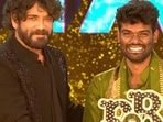 Nagarjuna with Pallavi Prashanth at the grand finale Nagarjuna with Pallavi Prashanth at the grand finale