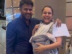 Swara Bhasker and Fahad Ahmed with their daughter at airport.