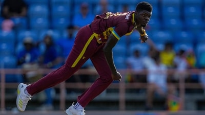 West Indies' Alzarri Joseph bowls during a match. (AP)