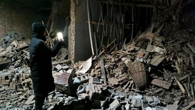 The shallow quake jolted Gansu and Qinghai provinces at 11:59 p.m. on Monday, with a focal depth of 10 kilometres, according to the China Earthquake Networks Centre. (AP)