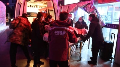 There were nine aftershocks by 10 a.m., about 10 hours after the earthquake, the largest one registering a magnitude of 4.1, a Gansu official said.&nbsp; (AP)