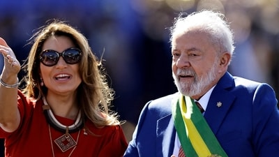 Brazil's President Luiz Inacio Lula da Silva and his wife Rosangela "Janja". (Reuters)