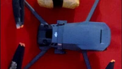 BSF in a joint operation with Punjab Police intercepted and brought down a drone, which led to the recovery of a packet of heroin near the Dhanoe Khurd village, in Amritsar on Tuesday. (ANI)