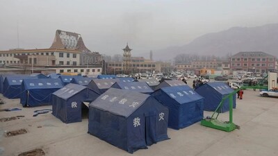 Officials have set up tents for residents in the aftermath of an earthquake in Dahejia village of Jishishan county in northwestern China's Gansu province. (AP) Officials have set up tents for residents in the aftermath of an earthquake in Dahejia village of Jishishan county in northwestern China's Gansu province. (AP)
