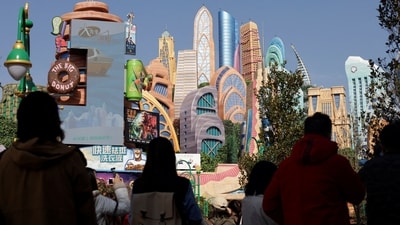 People attend the media preview tour of Disney World's first Zootopia-themed land attraction in Shanghai, China (REUTERS/Nicoco Chan)